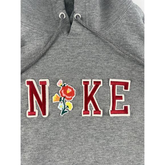 Fruit of the Loom "NIKE" Sweatshirt Womens Medium Gray Patches Y2k Sports Active - Picture 2 of 8